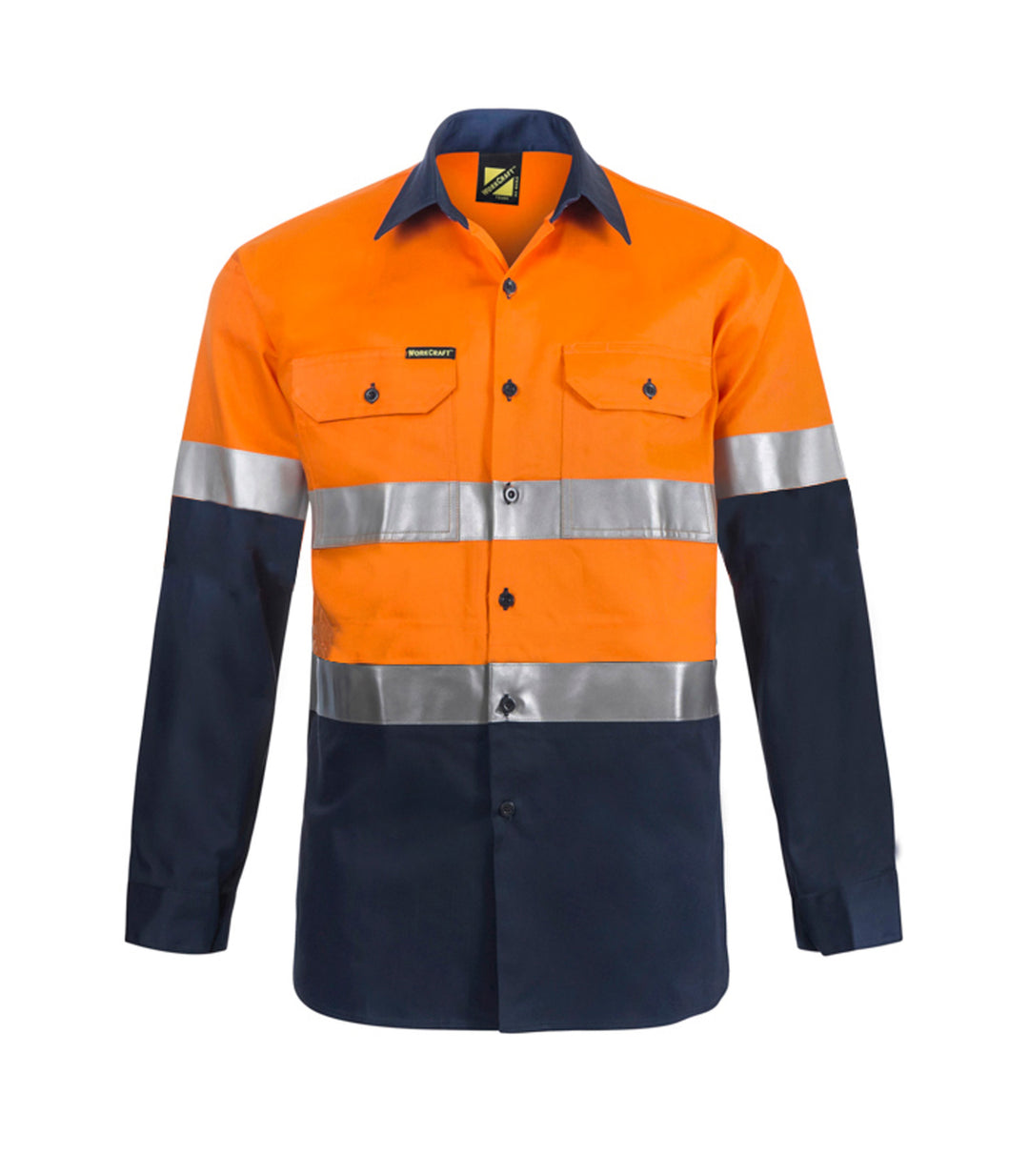 Workcraft WS6030 Hi Vis Two Tone Cotton Drill Shirt | Reflective Tape