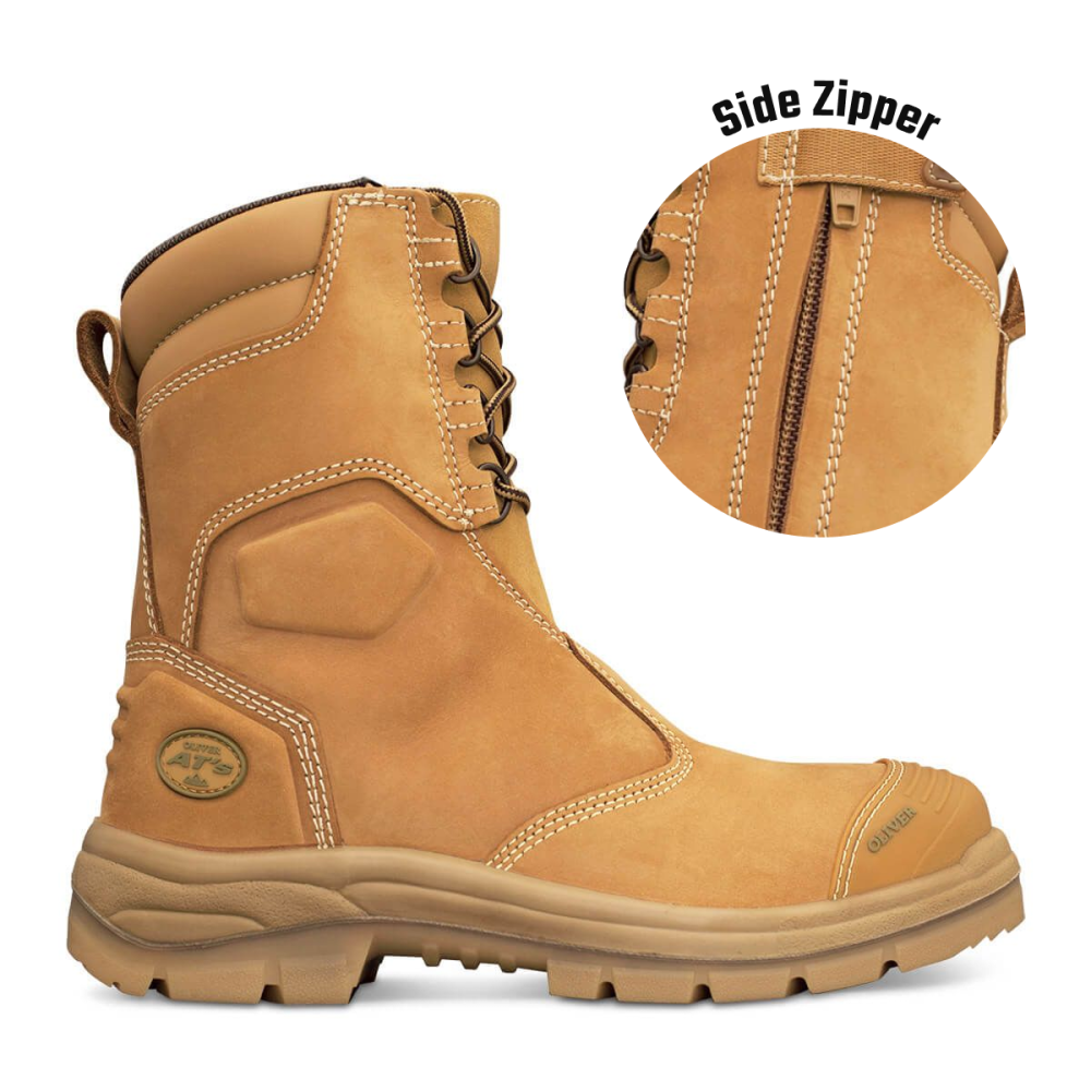 Oliver 55-385 | 200mm Hi-Leg Wheat Zip Sided Boot – AT 55 Series