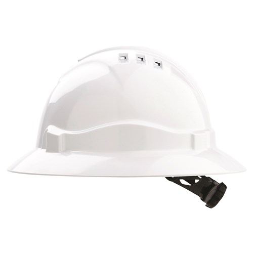 V6 Hard Hat – Unvented Full Brim with Ratchet Harness (HH6FB)