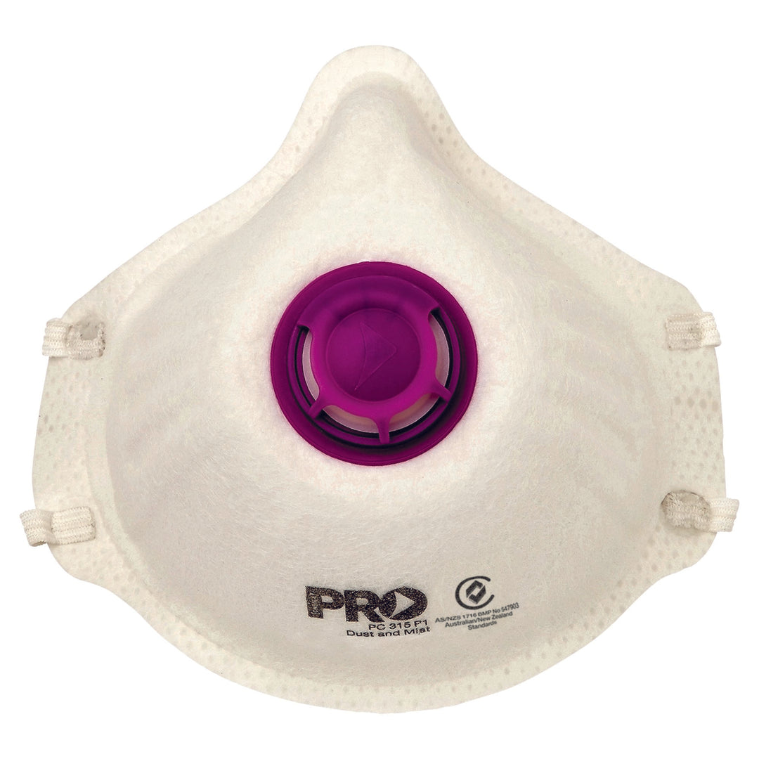 PC315 P1 Dust Mask with Valve – Box of 20