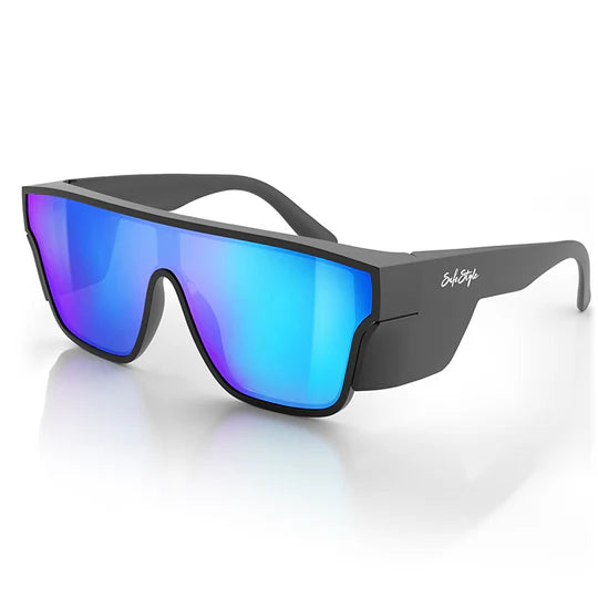 Safe Style -Primes Matte Black Frame Reflectors Blue Lens - PMBBT100