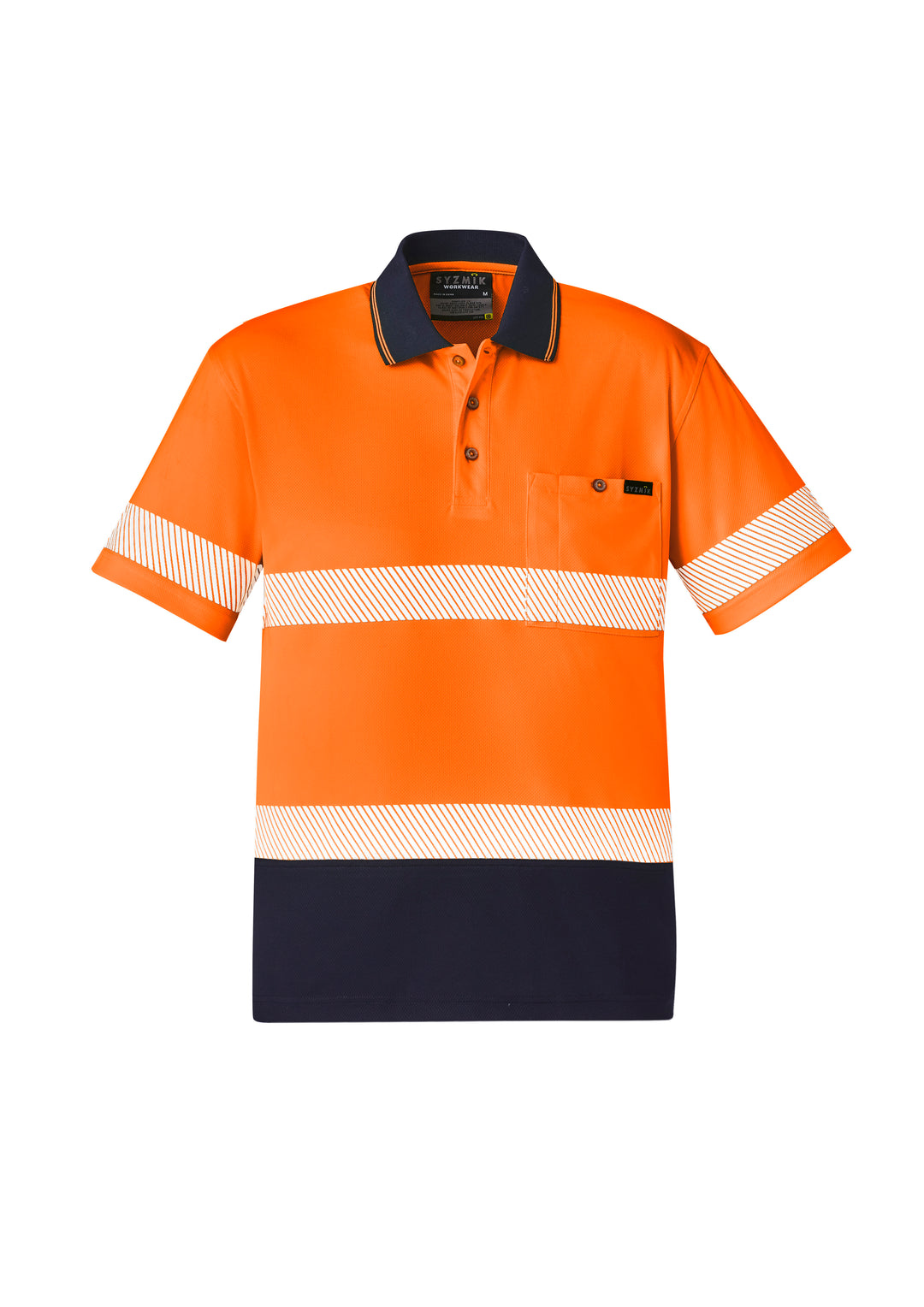 Syzmik ZH535 Unisex Hi Vis Segmented Tape Short Sleeve Polo
