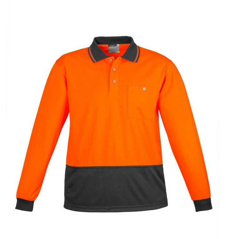Syzmik-ZH232-Unisex L/S HiVis Basic Spliced Polo