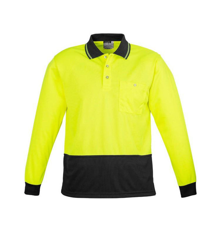 Syzmik-ZH232-Unisex L/S HiVis Basic Spliced Polo