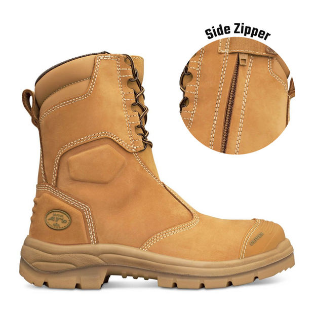 Oliver 55-385 | 200mm Hi-Leg Wheat Zip Sided Boot – AT 55 Series