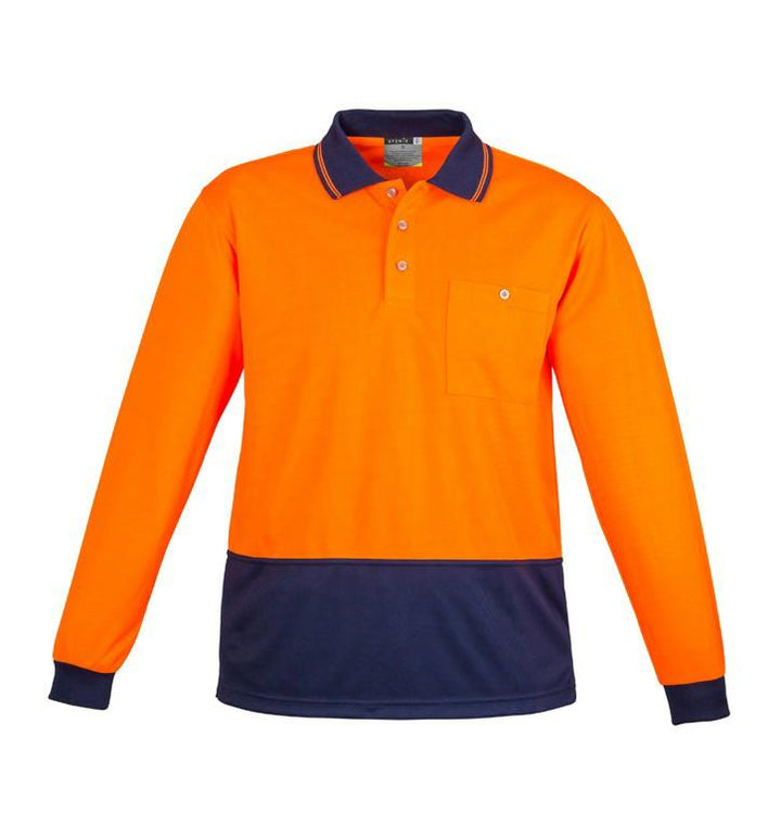 Syzmik-ZH232-Unisex L/S HiVis Basic Spliced Polo