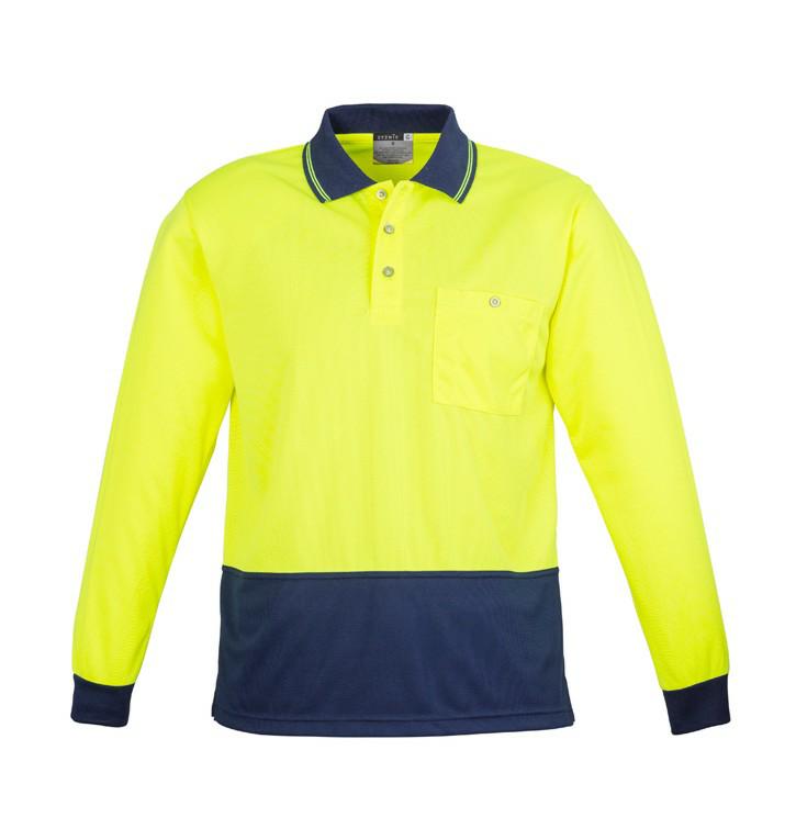 Syzmik-ZH232-Unisex L/S HiVis Basic Spliced Polo