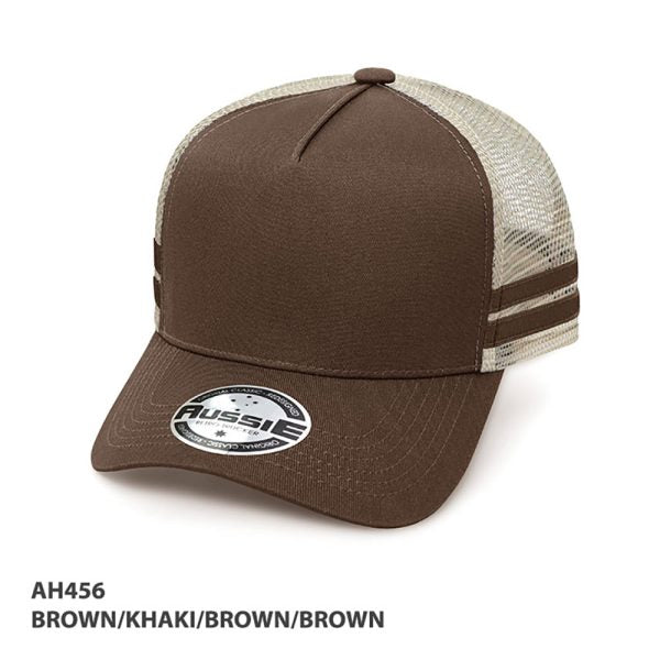 AH456 A-Frame Striped Trucker Cap
