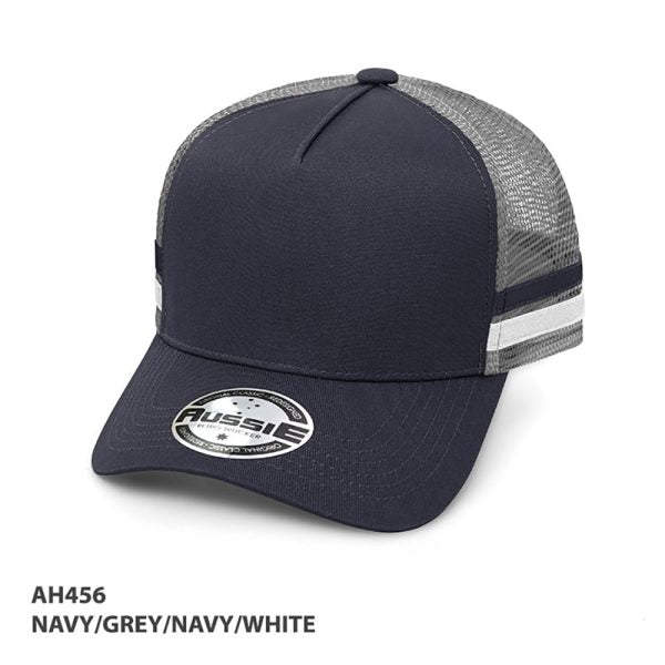 AH456 A-Frame Striped Trucker Cap