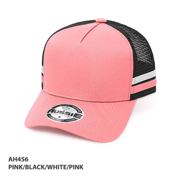 AH456 A-Frame Striped Trucker Cap