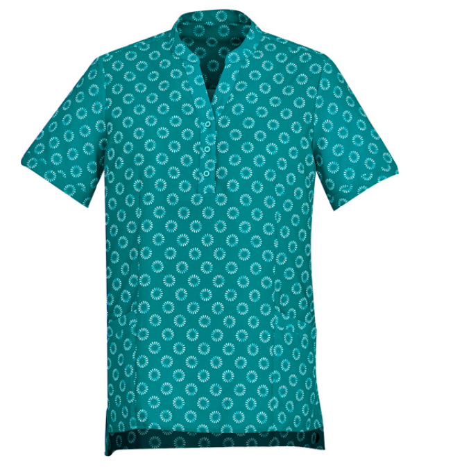 Florence Women’s Daisy Print Short-Sleeve Tunic –Biz Collection