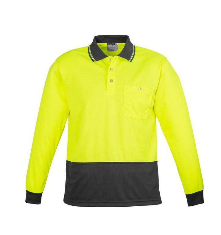 Syzmik-ZH232-Unisex L/S HiVis Basic Spliced Polo
