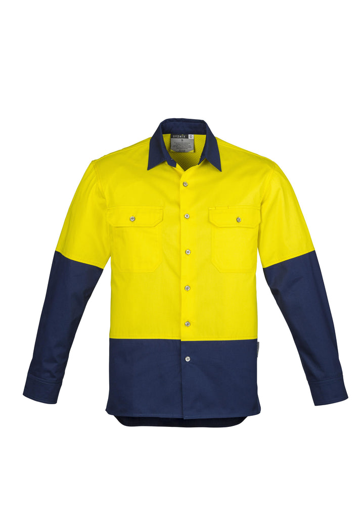 Syzmik-ZW122-HI Vis Spliced Cotton Shirt