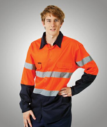 Blue Whale-C93-Hi Vis L/S Cotton Drill Shirt