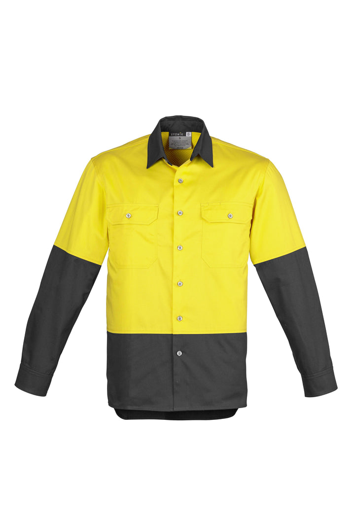 Syzmik-ZW122-HI Vis Spliced Cotton Shirt