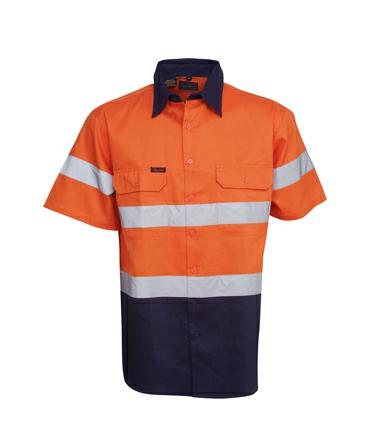 Blue Whale-C92-Light Wt Hi Vis Drill Shirt D/N S/S