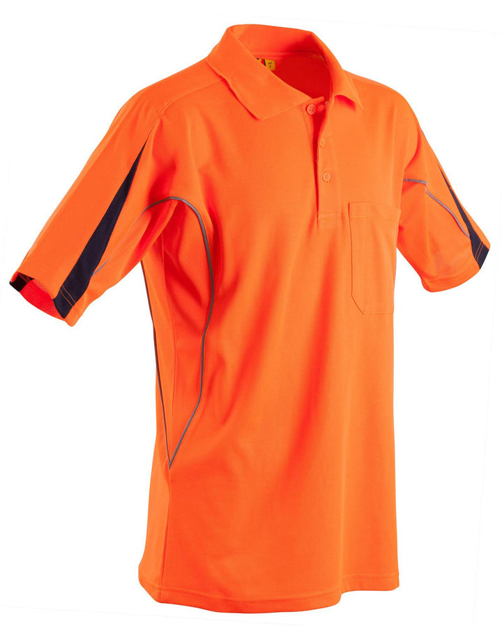 TrueDry Hi-Vis Polo with Reflective Piping