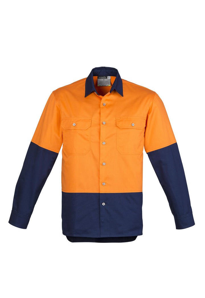 Syzmik-ZW122-HI Vis Spliced Cotton Shirt