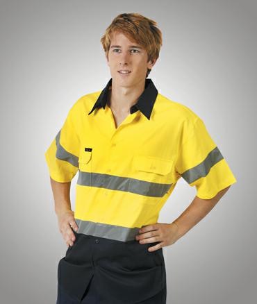 Blue Whale-C92-Light Wt Hi Vis Drill Shirt D/N S/S