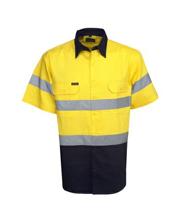 Blue Whale-C92-Light Wt Hi Vis Drill Shirt D/N S/S