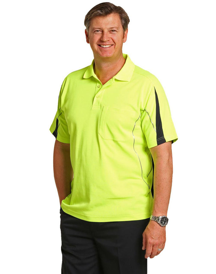 TrueDry Hi-Vis Polo with Reflective Piping