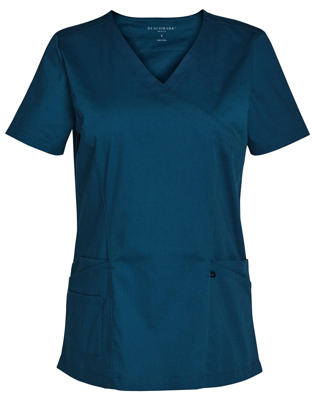 Benchmark-M7640-Ladies S/S One Colour Scrub Top